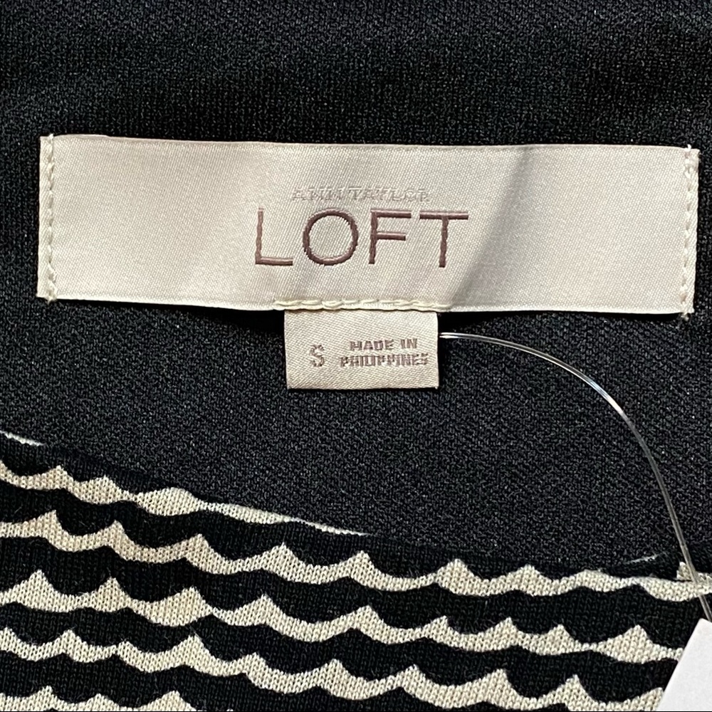 LOFT Black & Off White Tweed Sleeveless Shift Dress 
Size S - Picture 2 of 9